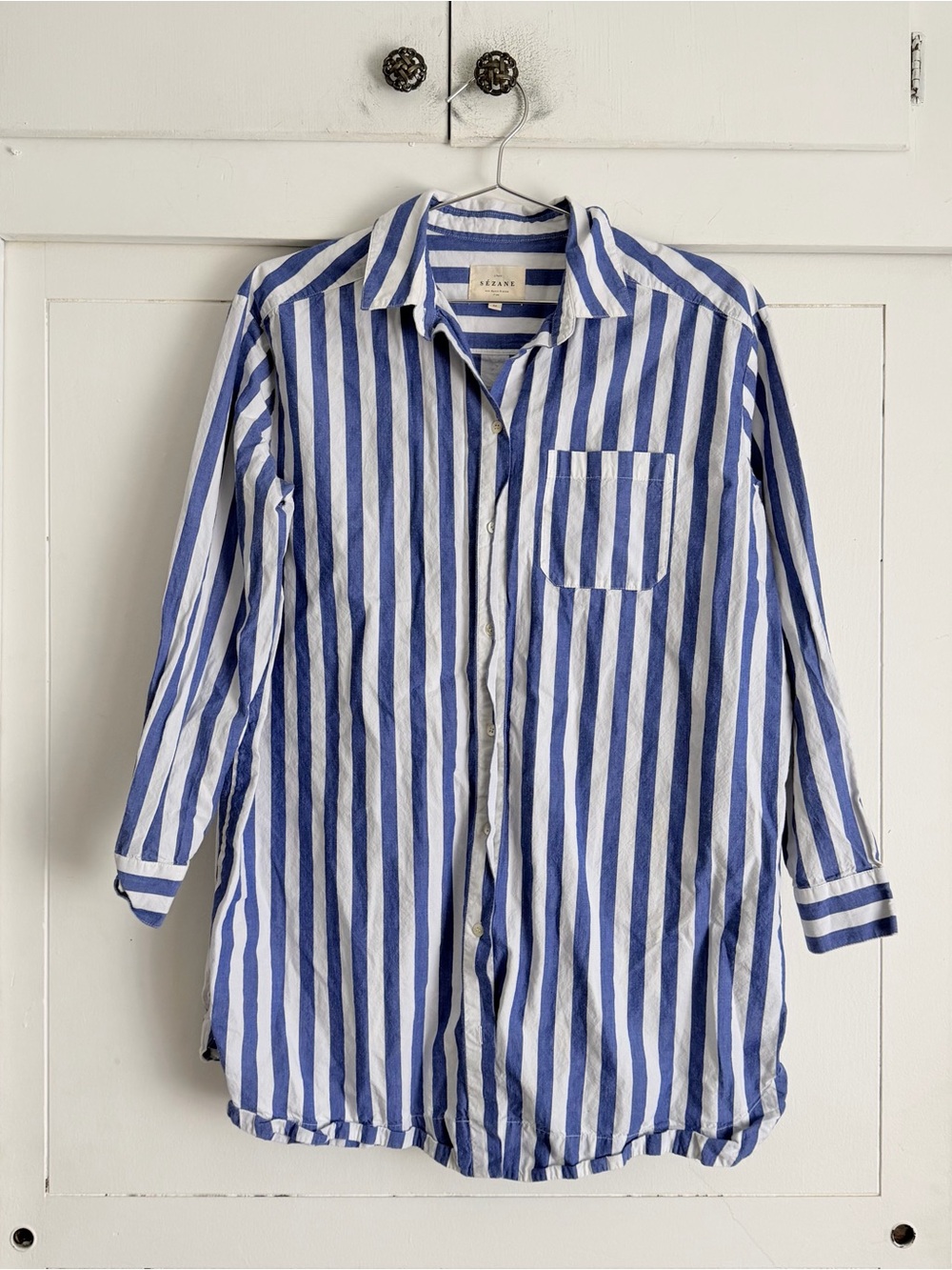 Sezane Maxine Striped Shirt Dress